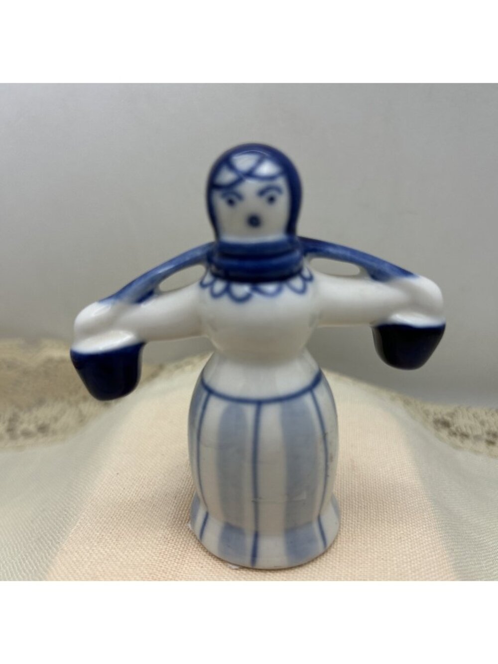 VTG Gzhel Russian Blue & White Handpainted in USSR Porcelain Figurine